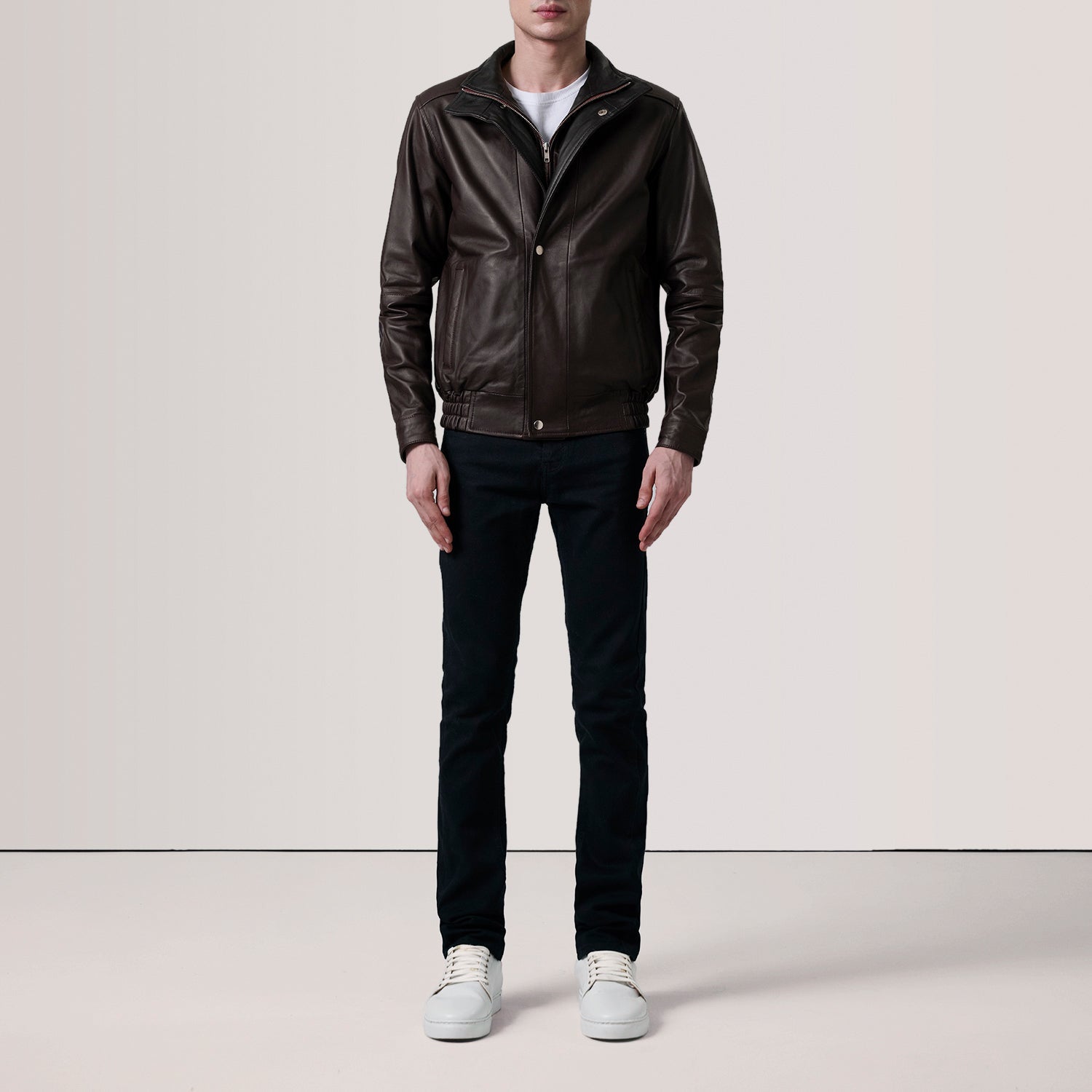 Sowachi Alfred Maroon Leather Bomber Jacket