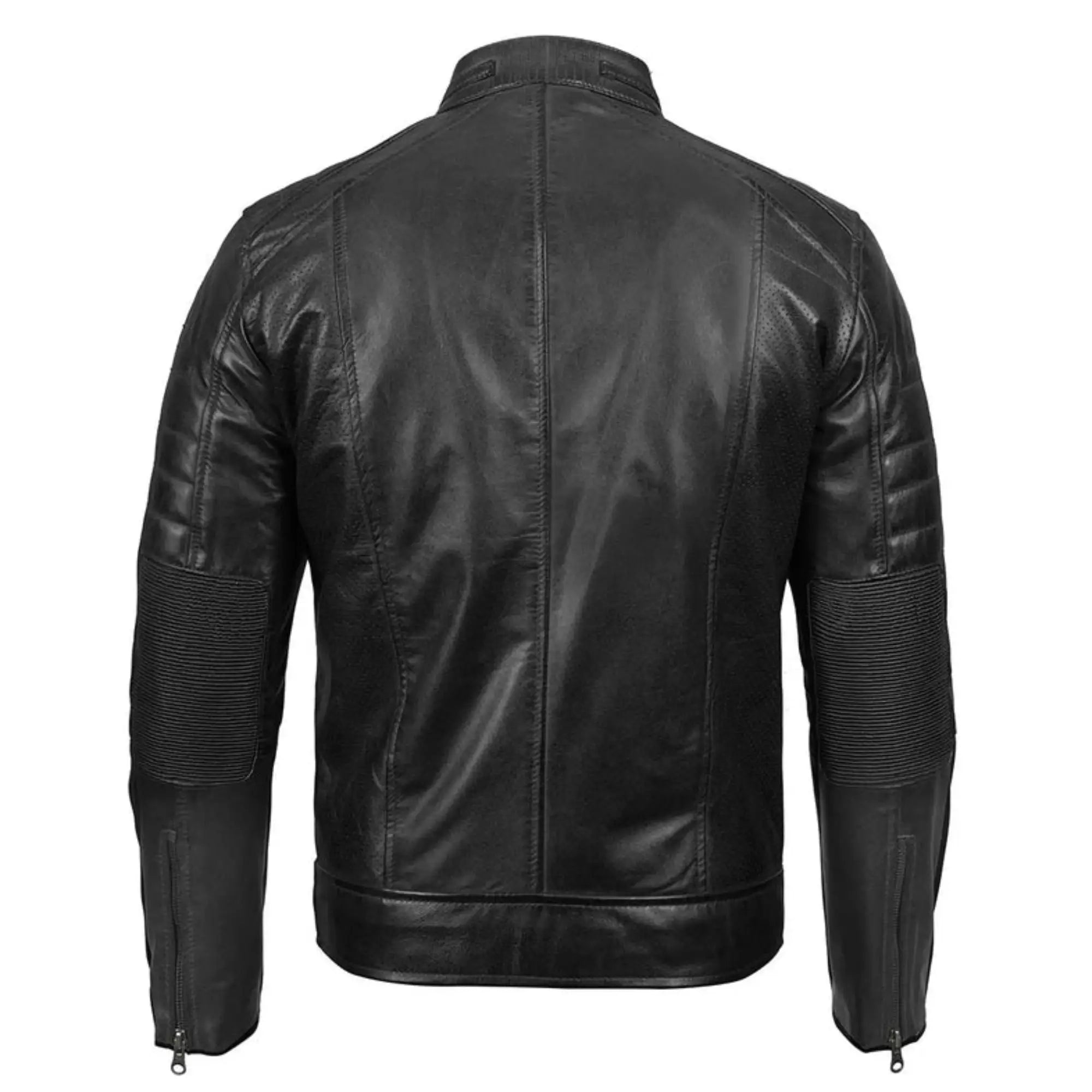 Sowachi Glen - Men's Black Cafe Racer Leather Jacket