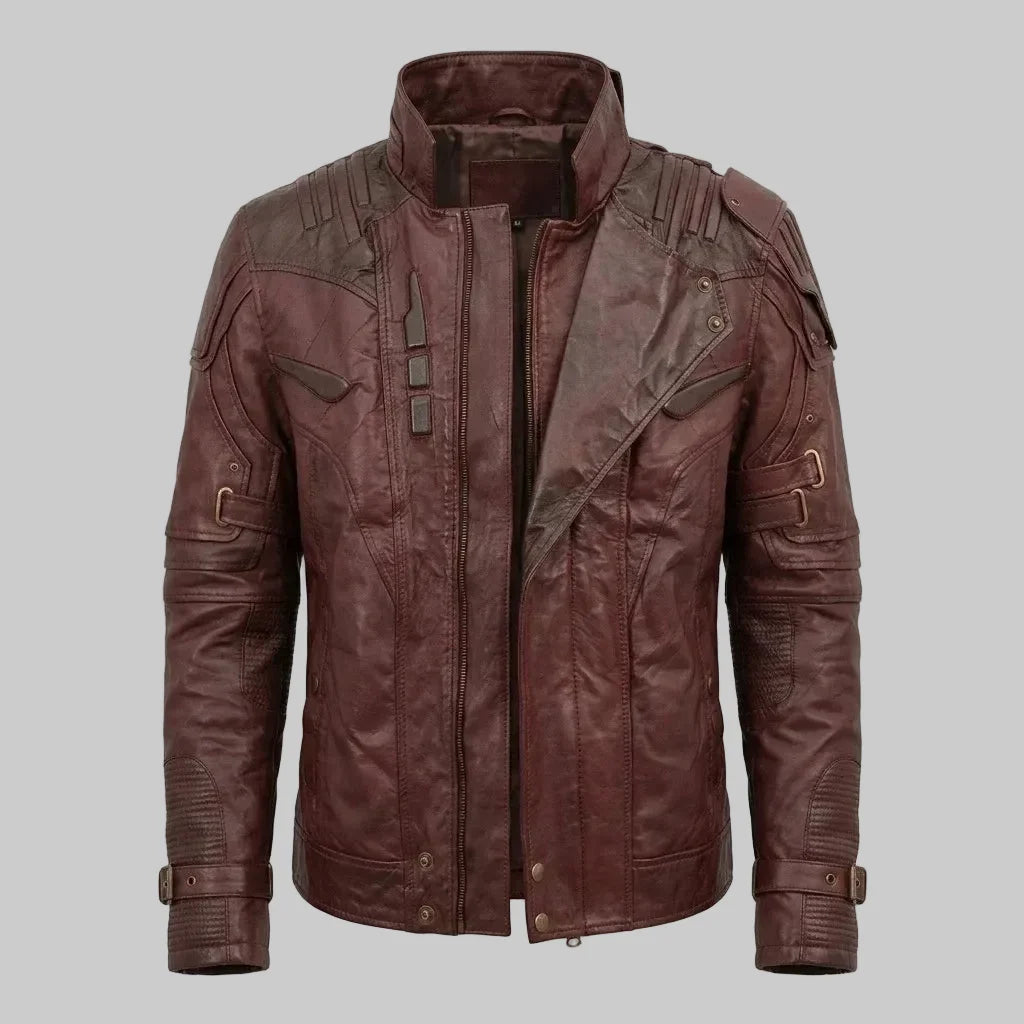 Sowachi Men's Brown Real Sheepskin Leather Movie Inspired Jacket