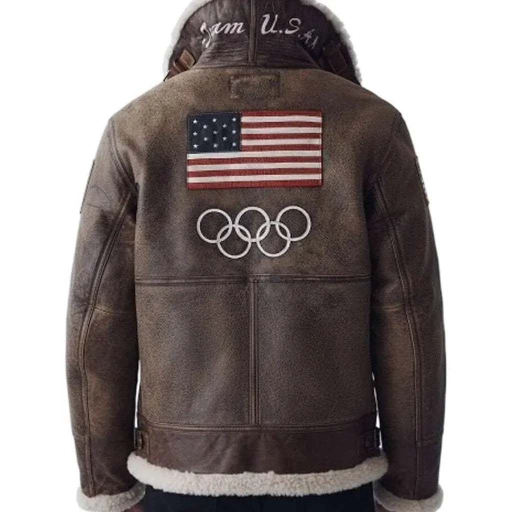 Sowachi Men's Brown Shearling Leather Jacket