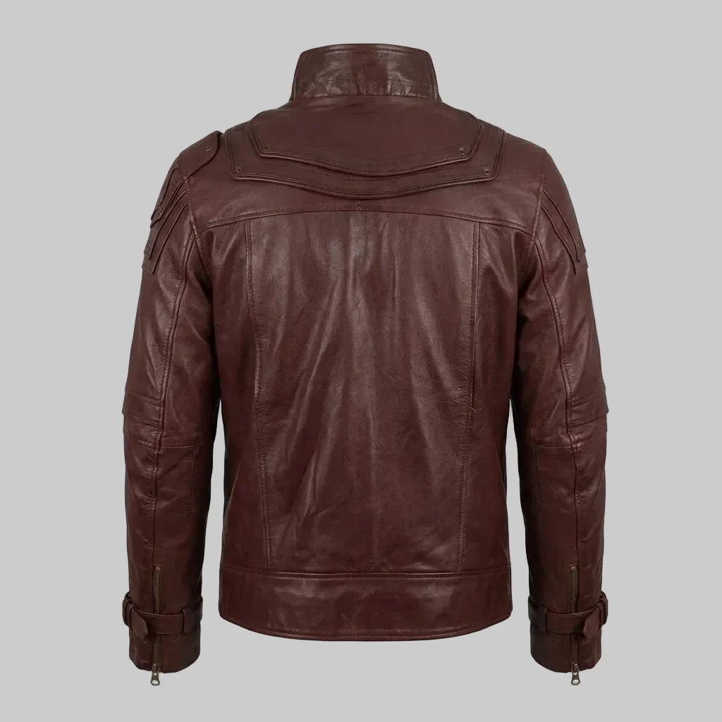Sowachi Men's Brown Real Sheepskin Leather Movie Inspired Jacket