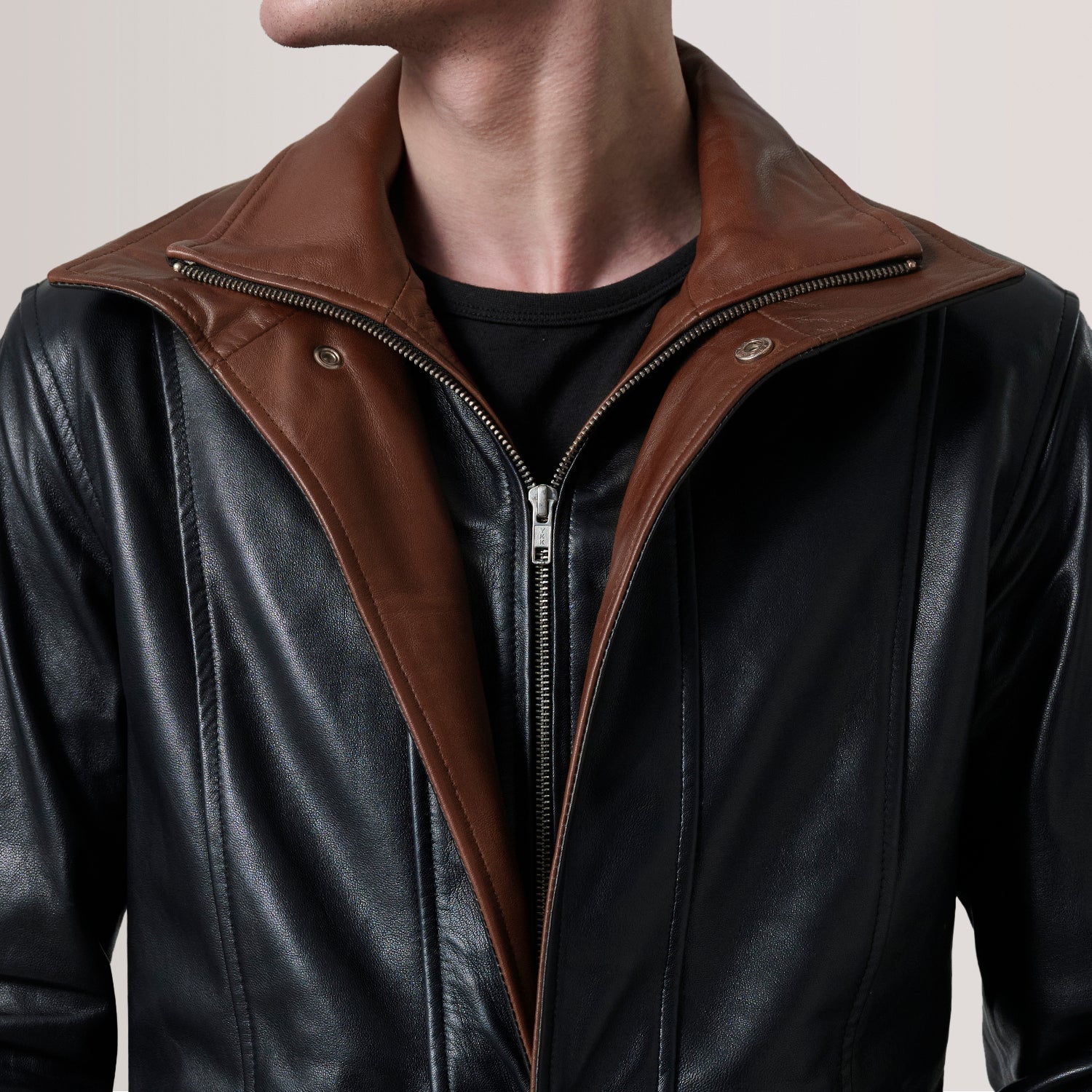 Sowachi Connor Black Leather Coat