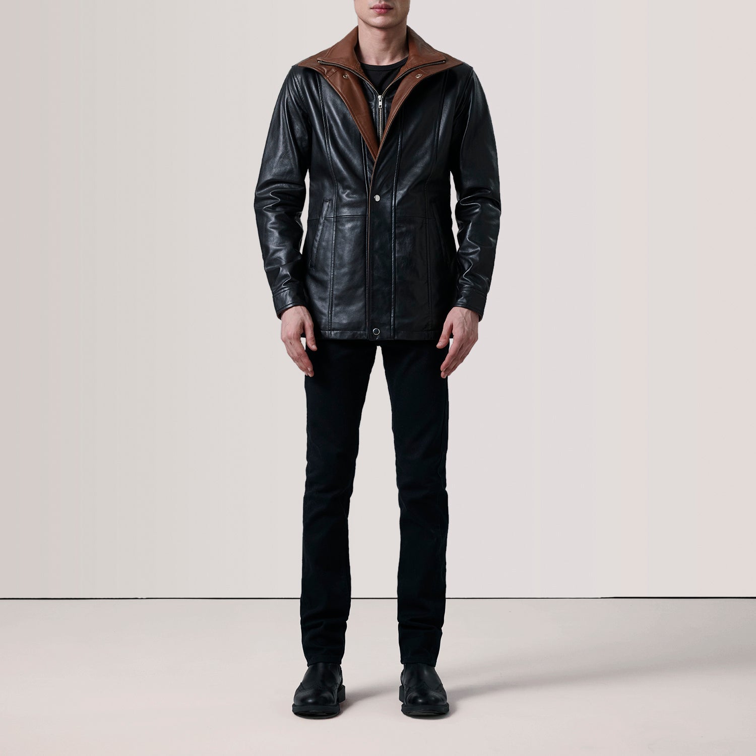 Sowachi Connor Black Leather Coat