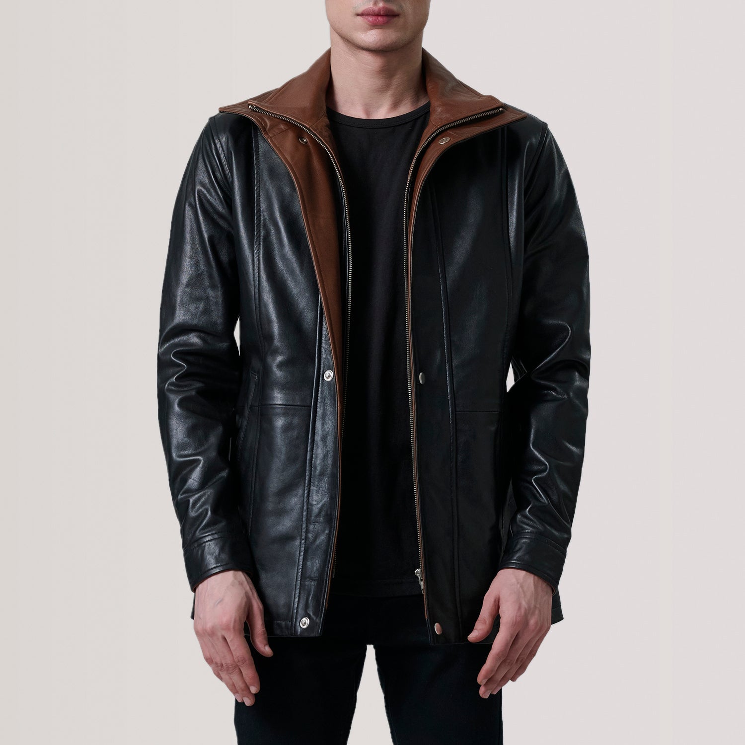 Sowachi Connor Black Leather Coat