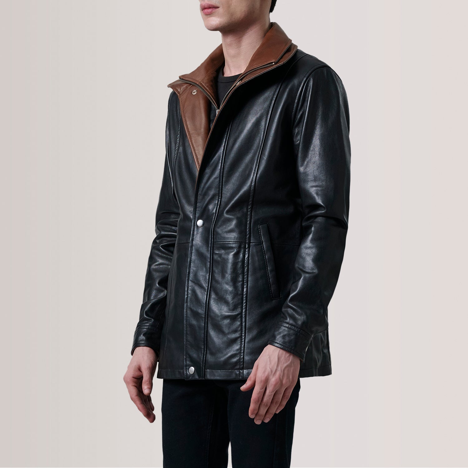 Sowachi Connor Black Leather Coat