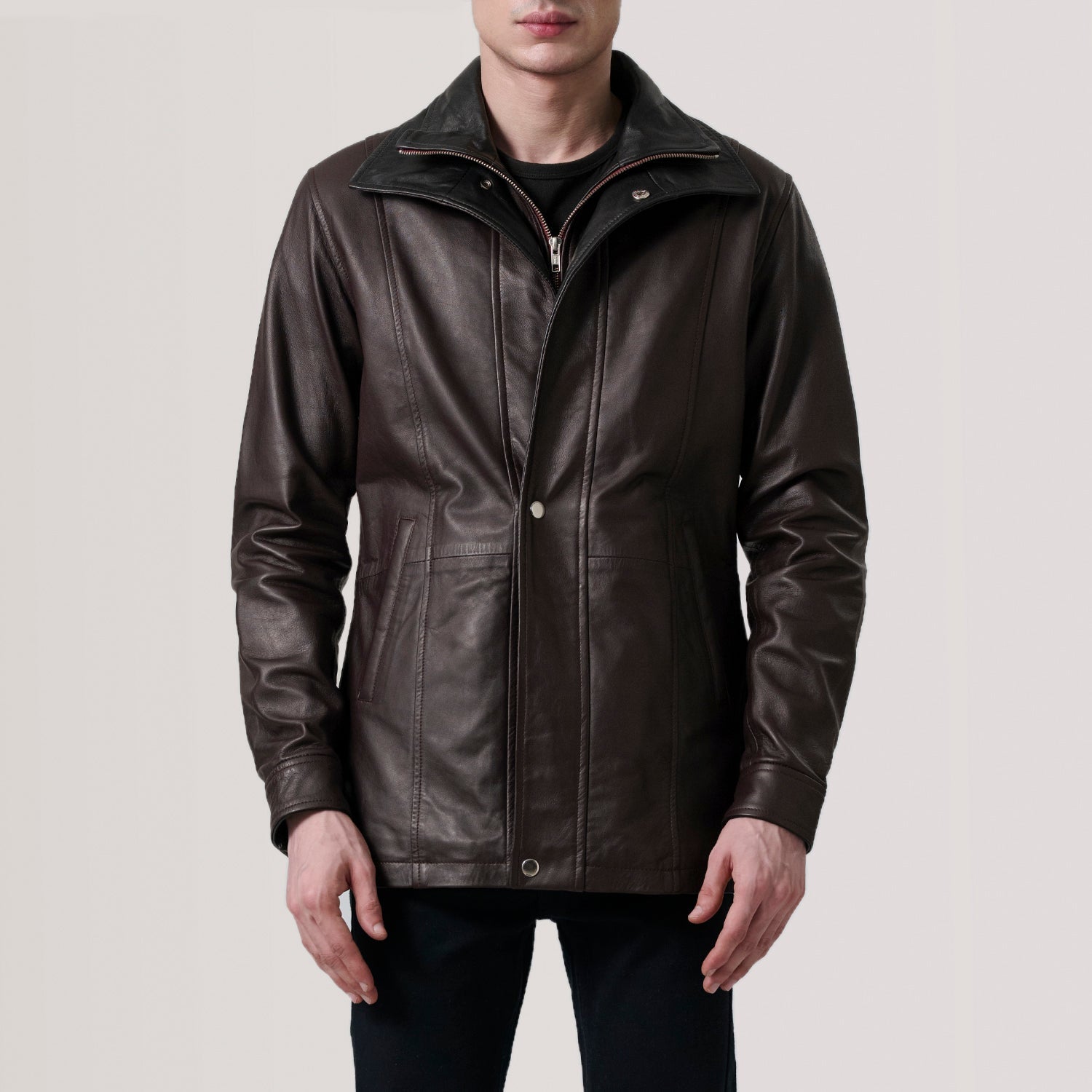 Sowachi Connor Maroon Leather Coat