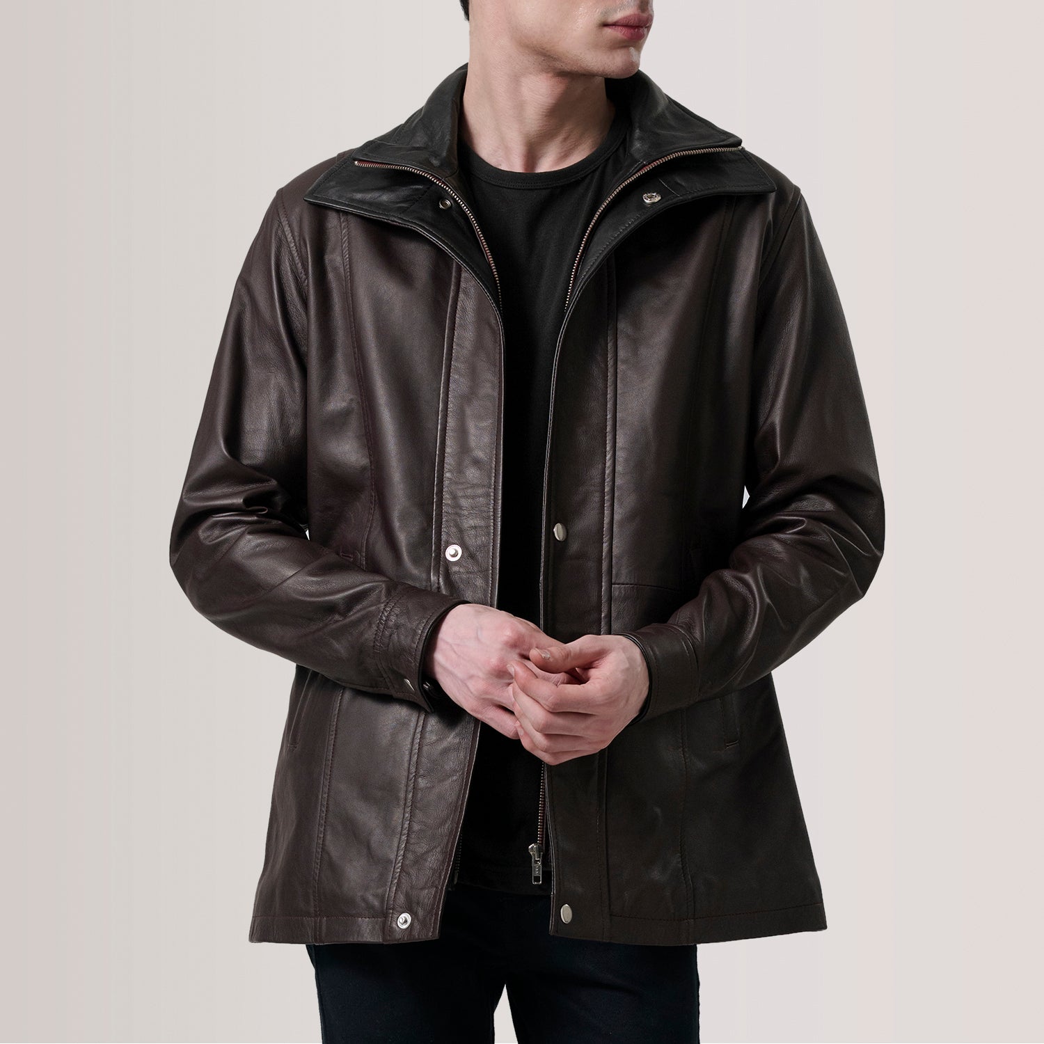 Sowachi Connor Maroon Leather Coat