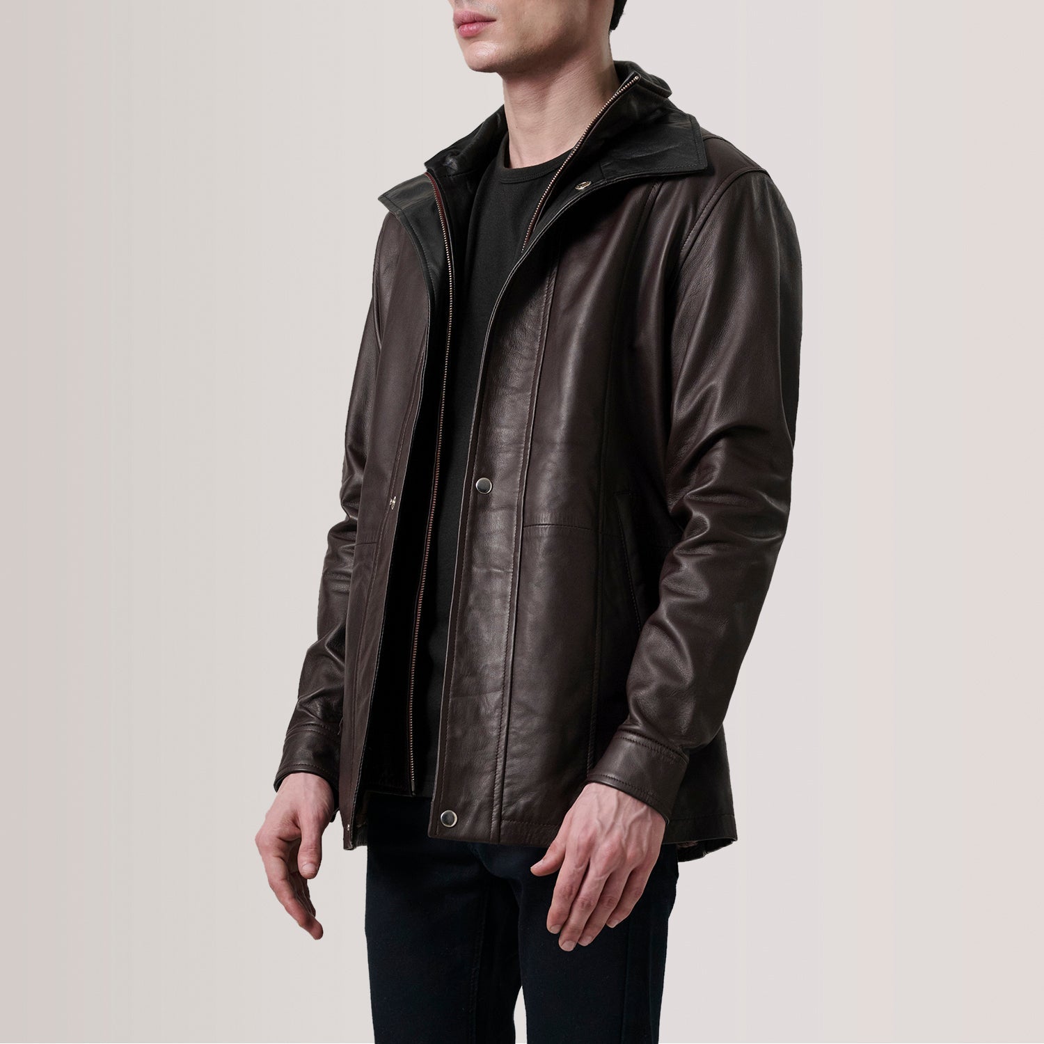Sowachi Connor Maroon Leather Coat