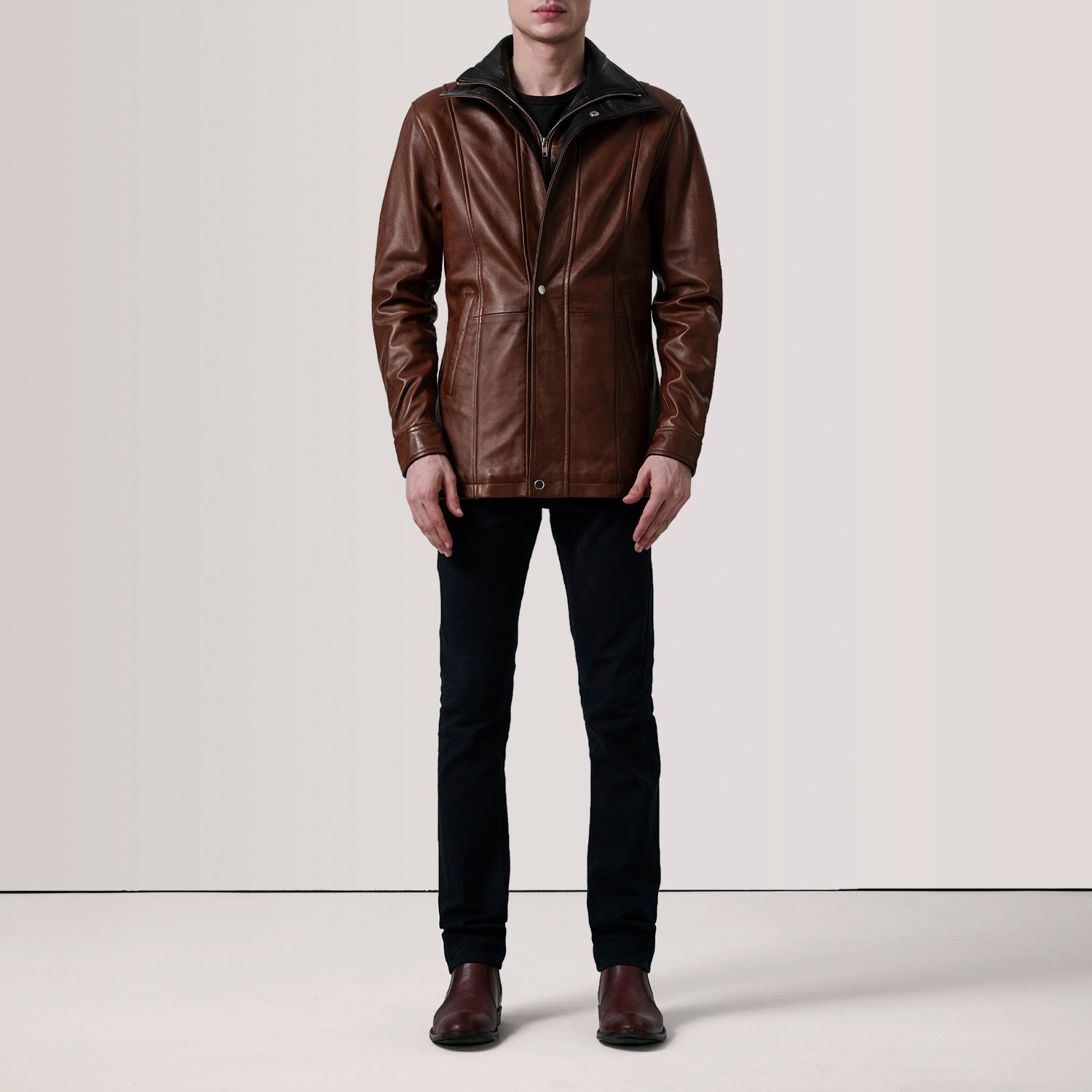 Sowachi Connor Waxed Brown Leather Coat