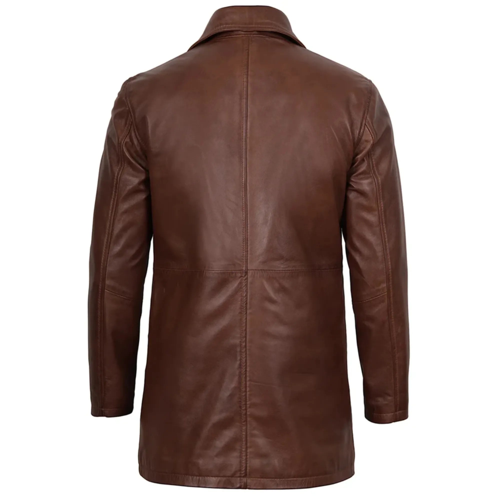 Sowachi Uldren - Men's Dark Brown Sheepskin Leather Car Coat