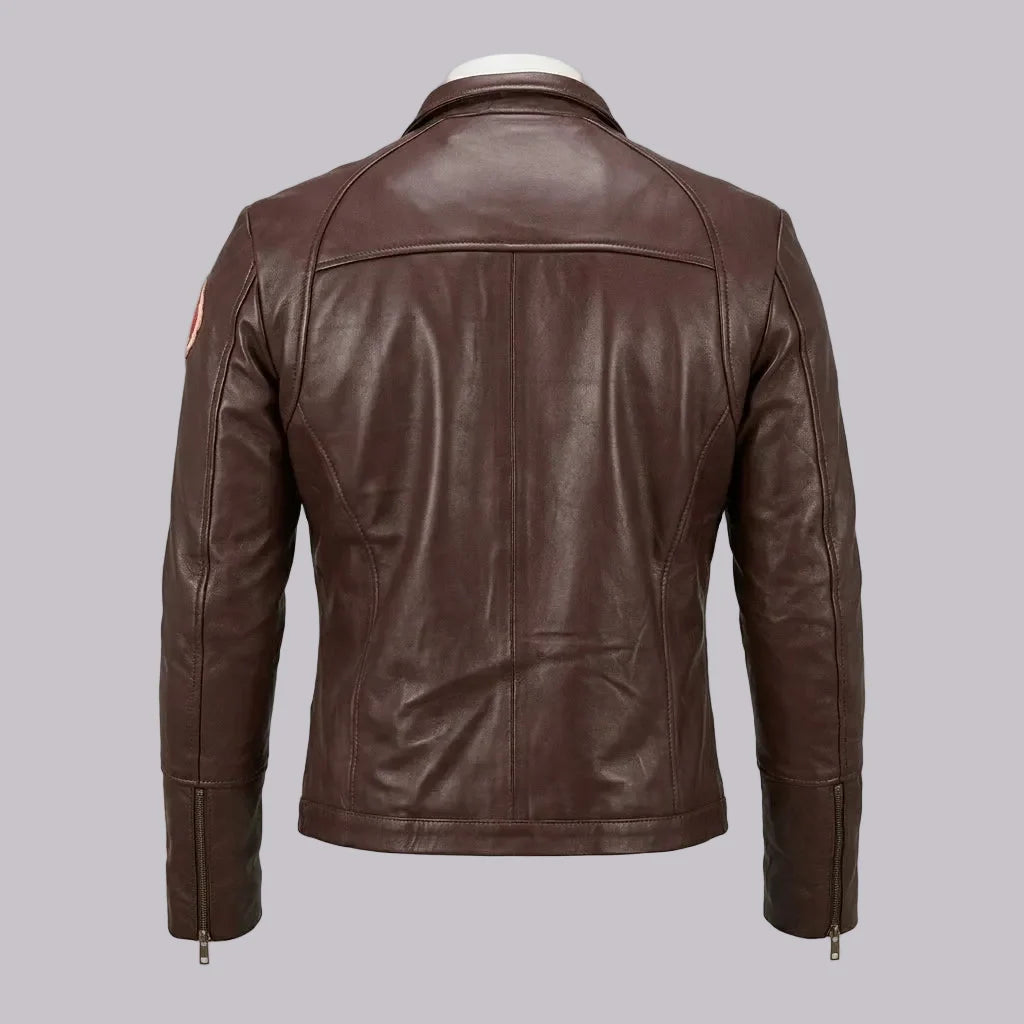 Sowachi Men's Chocolate brown Movie Inspired Sheepskin Leather Jacket