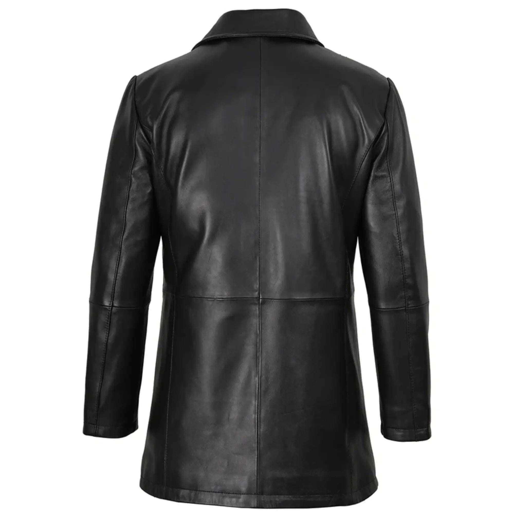 Sowachi Rervic - Men's Black Real Leather Car Coat
