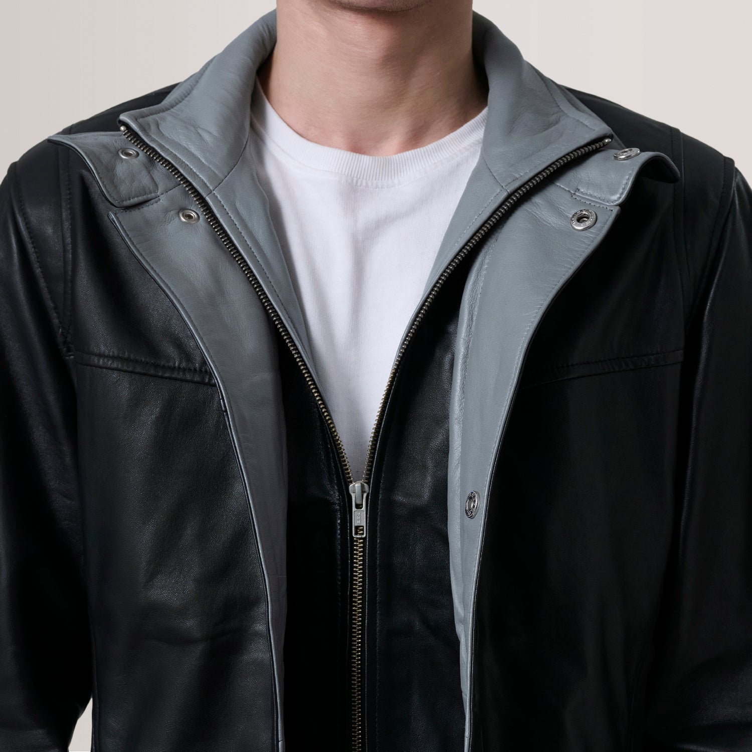 Sowachi Henrik Black Leather Cafe Racer Jacket
