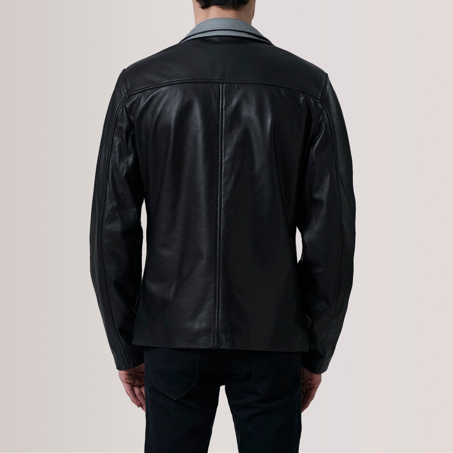 Sowachi Henrik Black Leather Cafe Racer Jacket