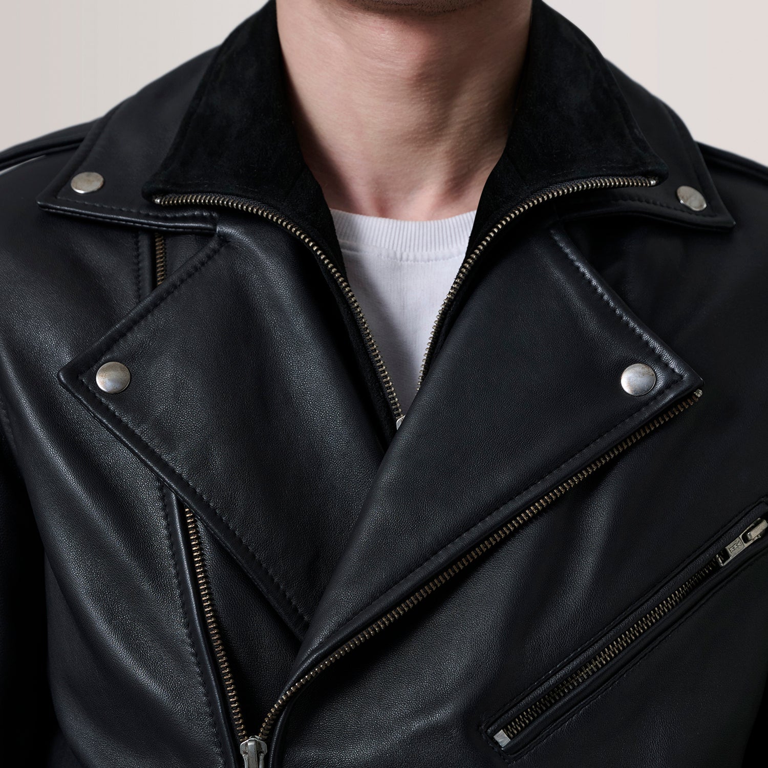 Sowachi Kole Black Leather Double Rider Jacket