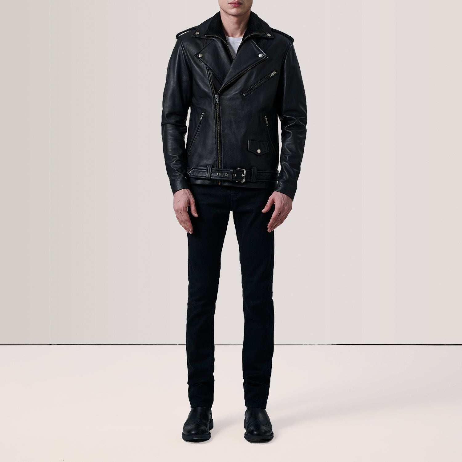 Sowachi Kole Black Leather Double Rider Jacket