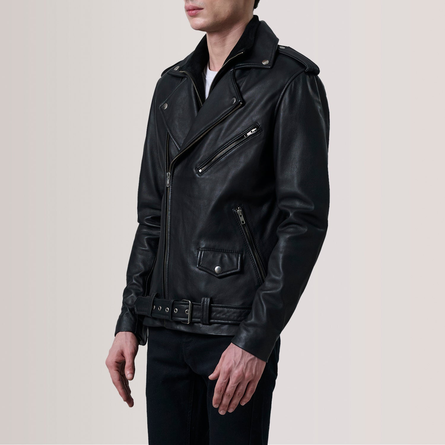 Sowachi Kole Black Leather Double Rider Jacket