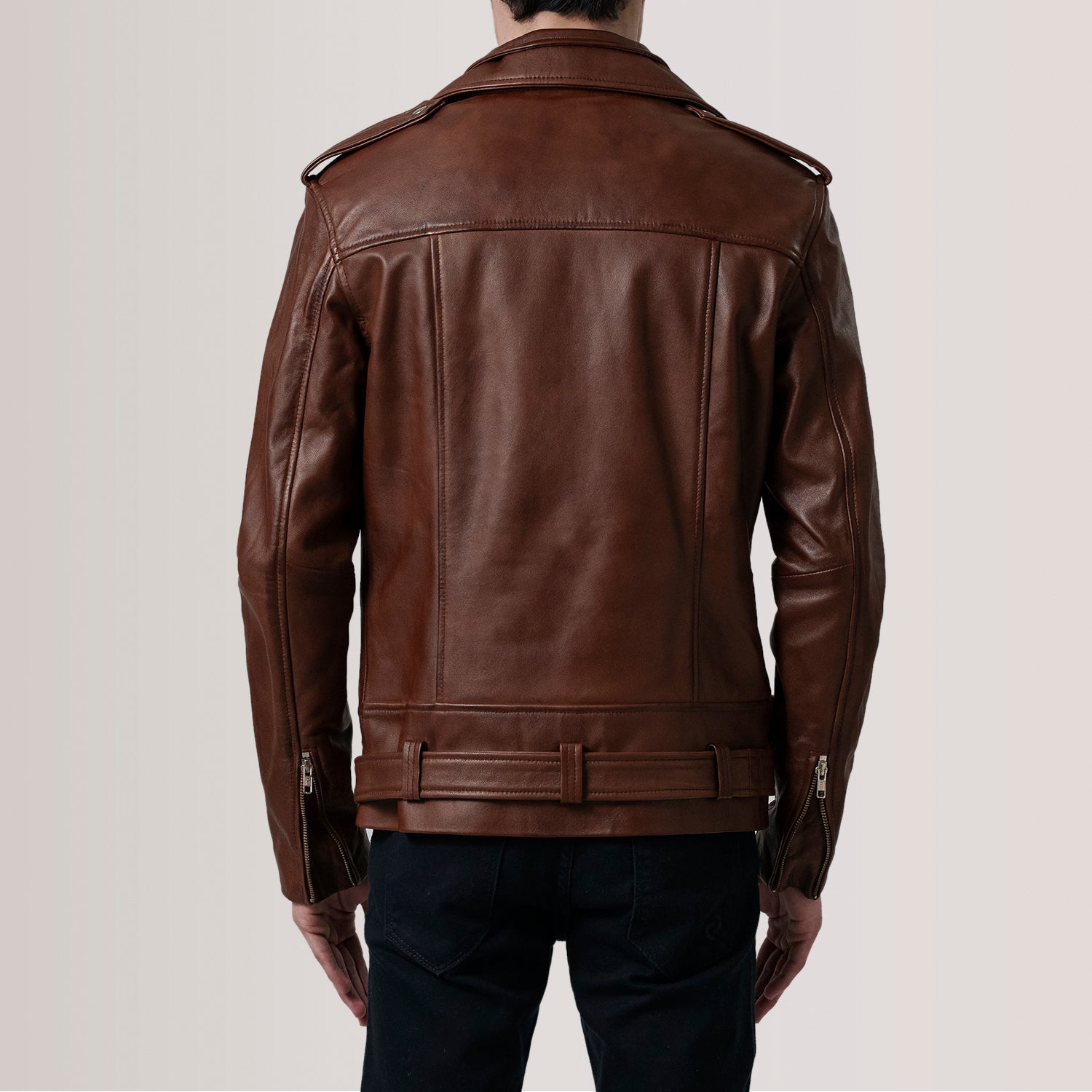Sowachi Kole Waxed Brown Leather Double Rider Jacket