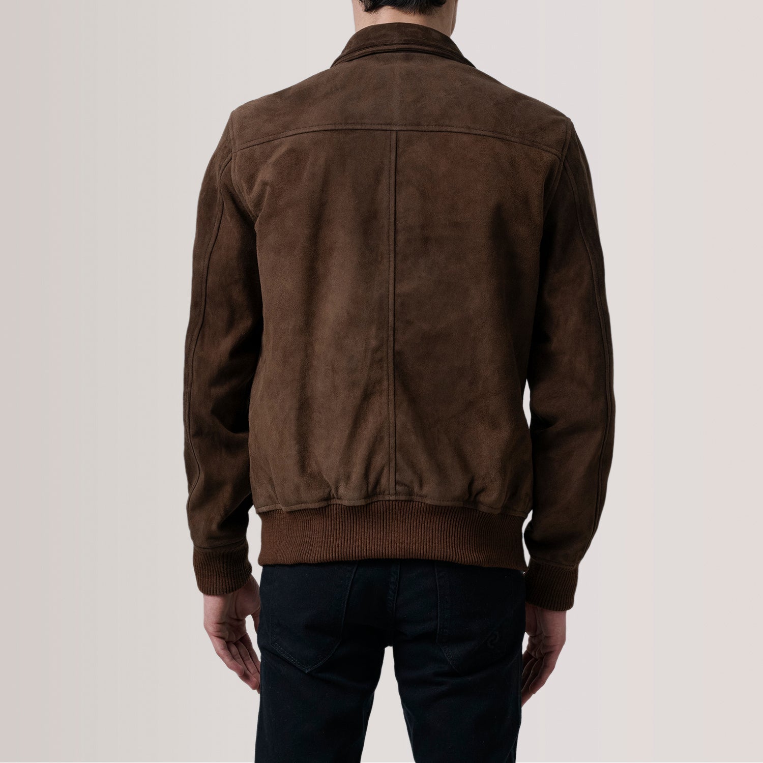 Sowachi Lester Brown Suede Bomber Jacket