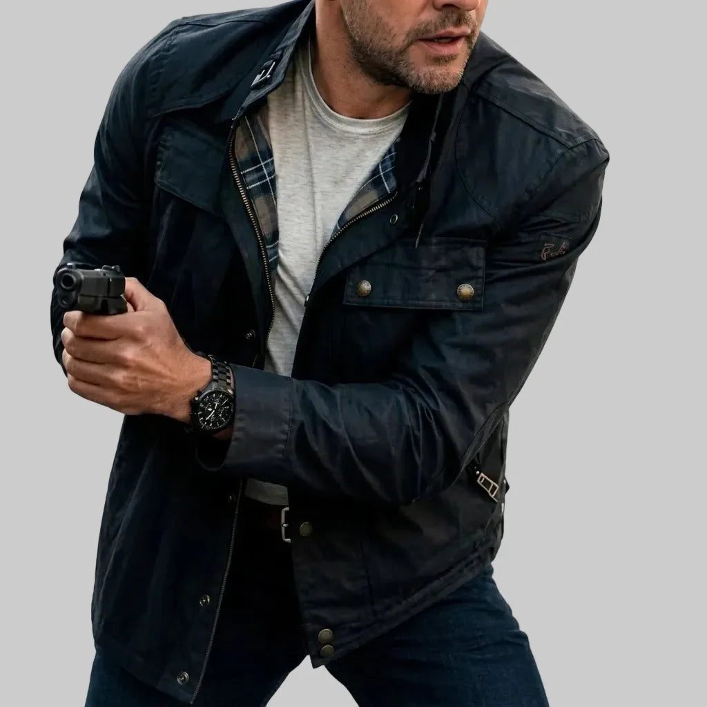 Sowachi Men's Premier Polyester Black Trucker Jacket