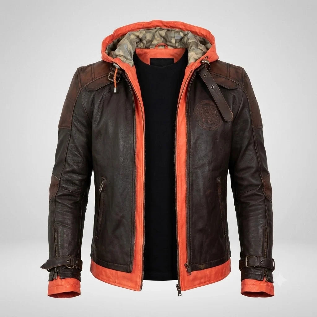 Sowachi Men's Real Sheepskin Leather Anime Inspired Jacket
