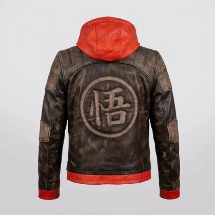Sowachi Men's Real Sheepskin Leather Anime Inspired Jacket