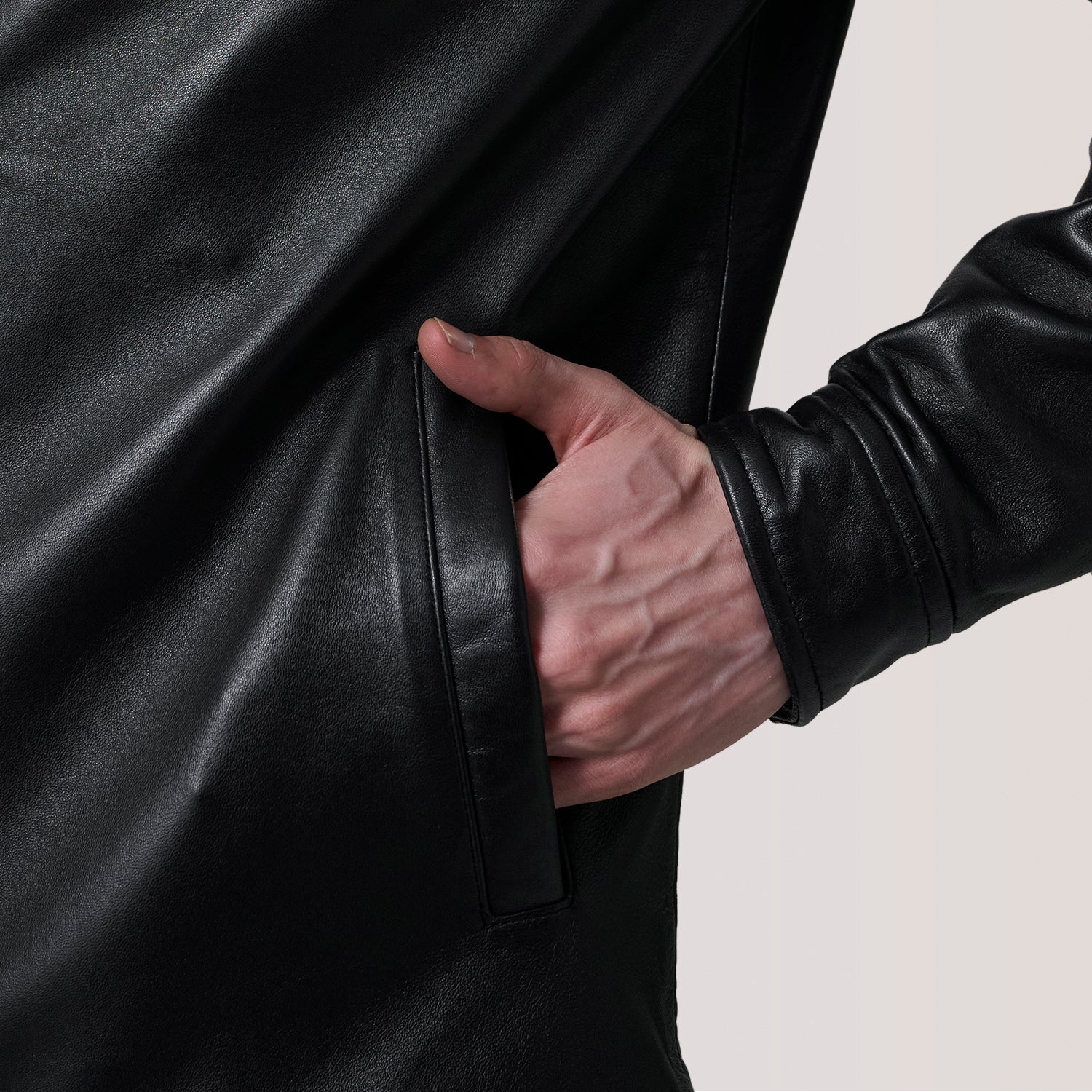 Sowachi Sean Black Leather Classic Jacket