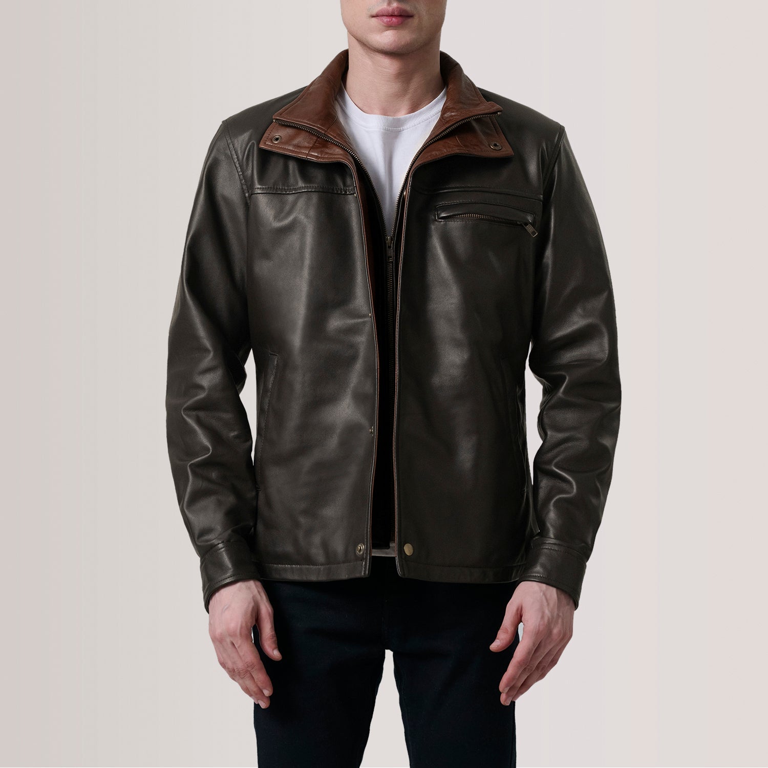 Sowachi Sean Brown Leather Classic Jacket