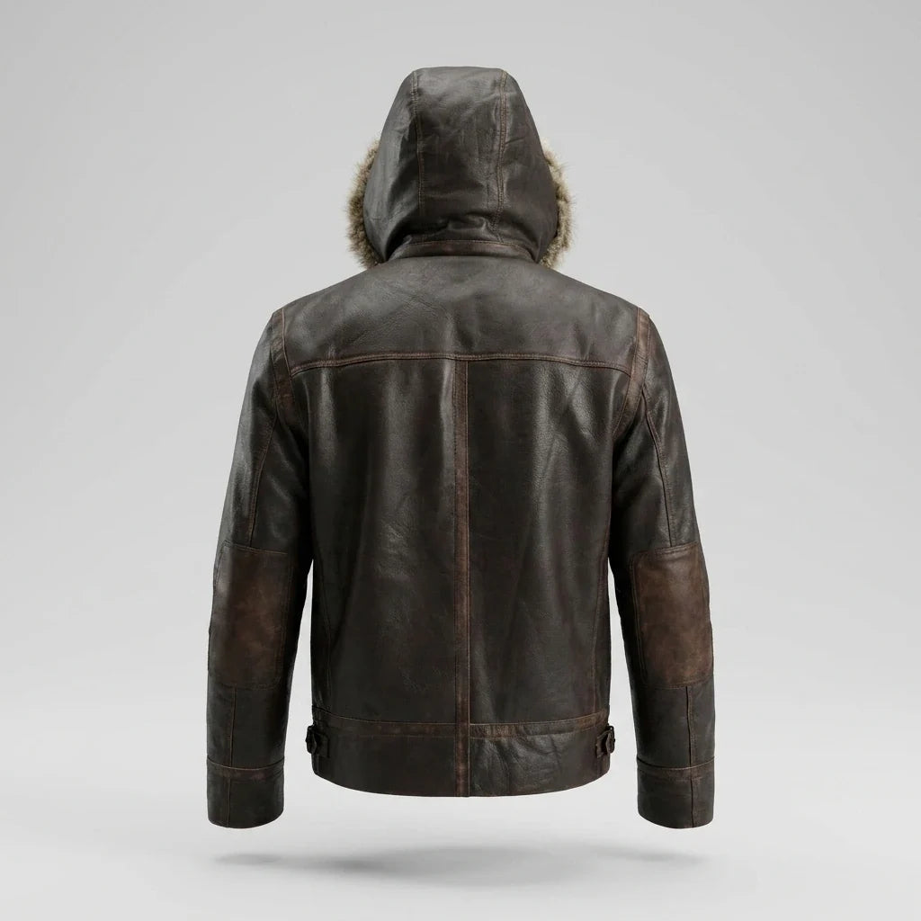 Sowachi Men's Super Hero Inspired Dark Brown Aviator Jacket