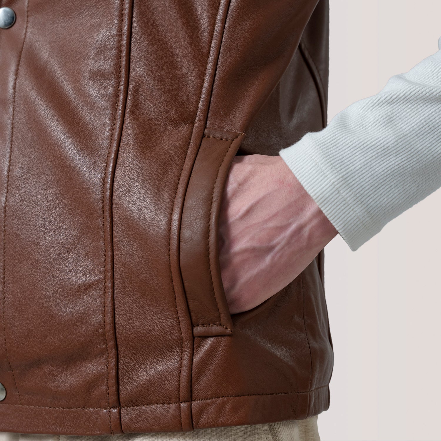 Sowachi Zane Waxed Brown Leather Vest