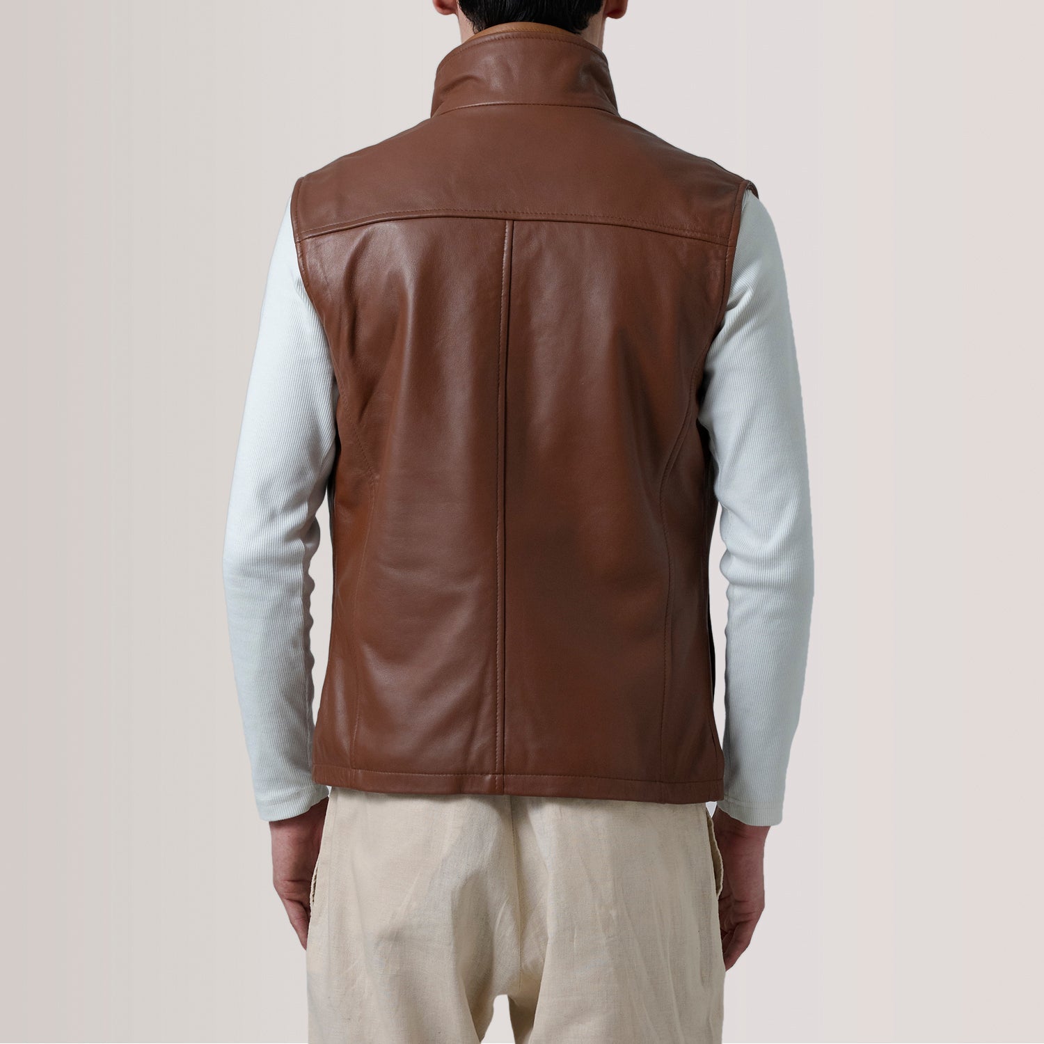 Sowachi Zane Waxed Brown Leather Vest