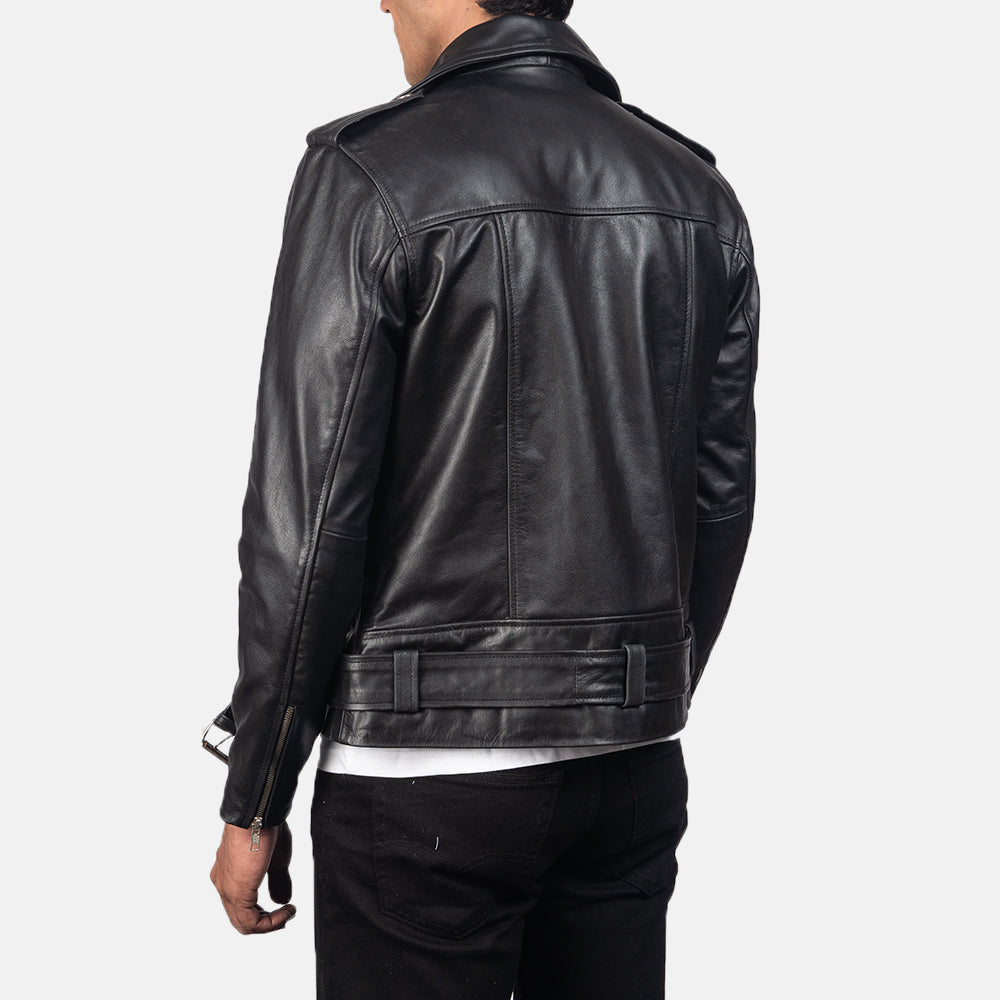 Sowachi Allaric Alley Black Leather Biker Jacket