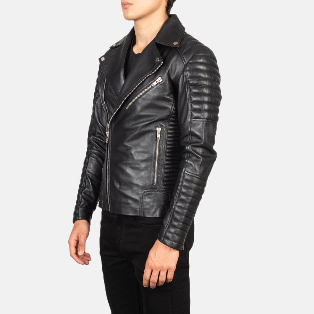 Sowachi Armand Black Leather Biker Jacket