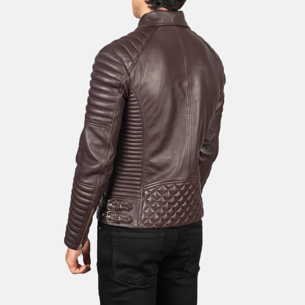 Sowachi Armand Maroon Leather Biker Jacket