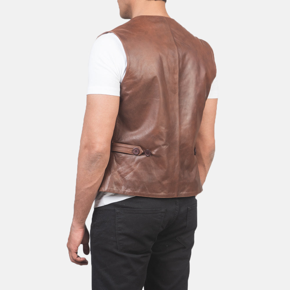 Sowachi Auden Brown Leather Vest
