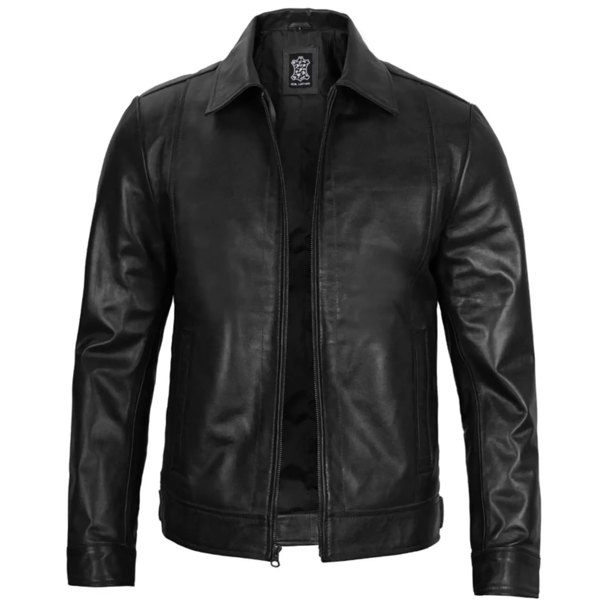Sowachi Zack - Men’s Black Harrington Sheepskin Leather Jacket