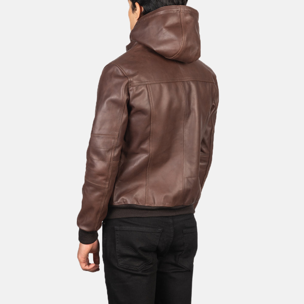 Sowachi [FS] Bouncer Biz Brown Leather Bomber Jacket