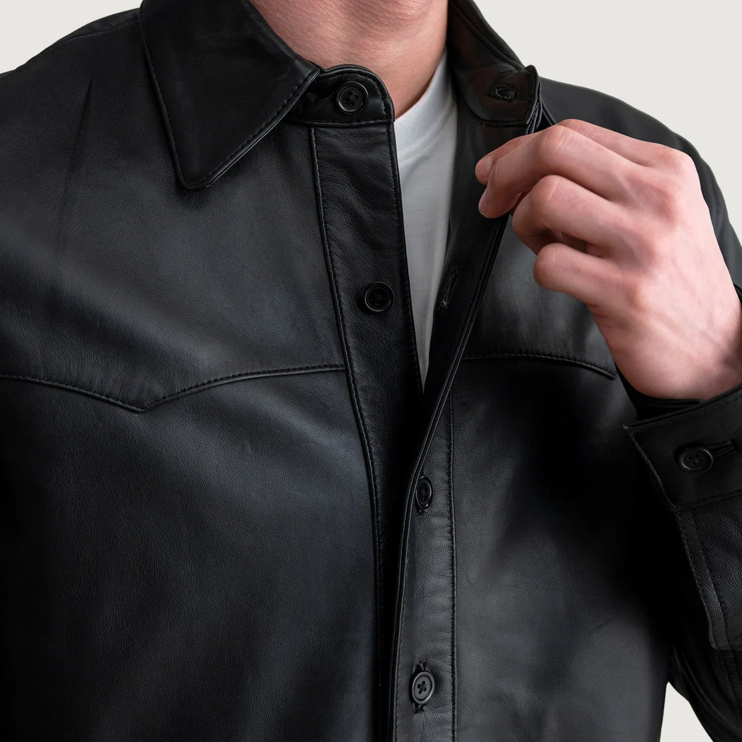 Sowachi Bronco Black Leather Shirt