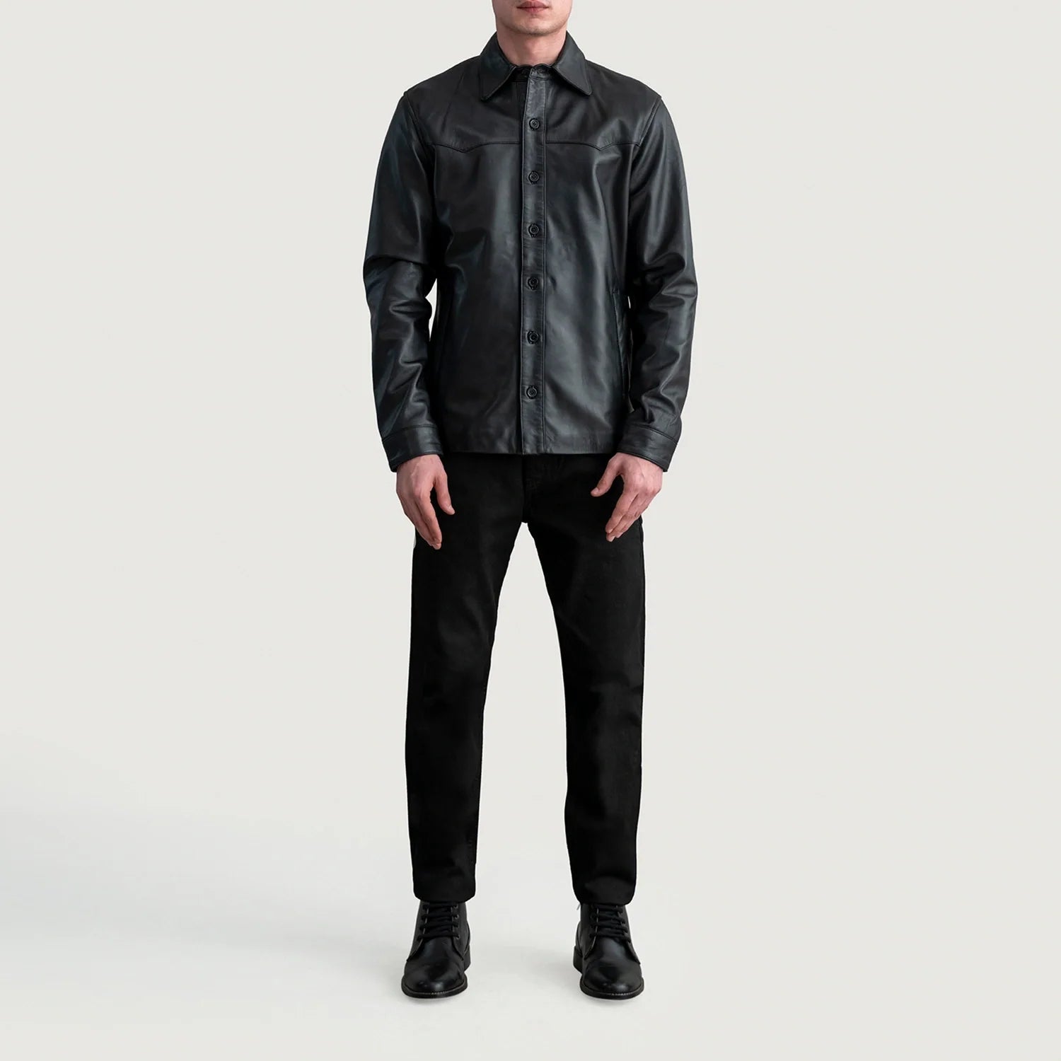 Sowachi Bronco Black Leather Shirt
