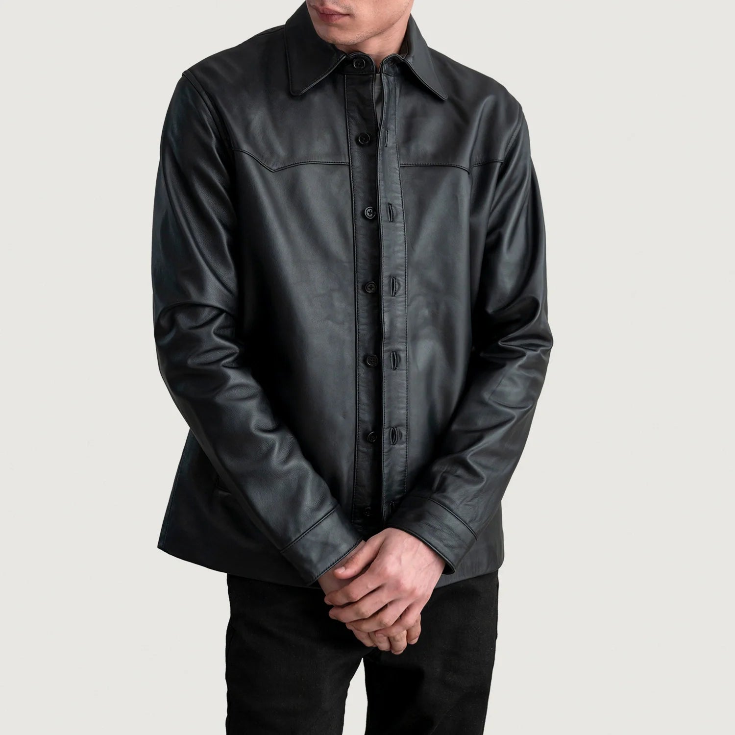 Sowachi Bronco Black Leather Shirt