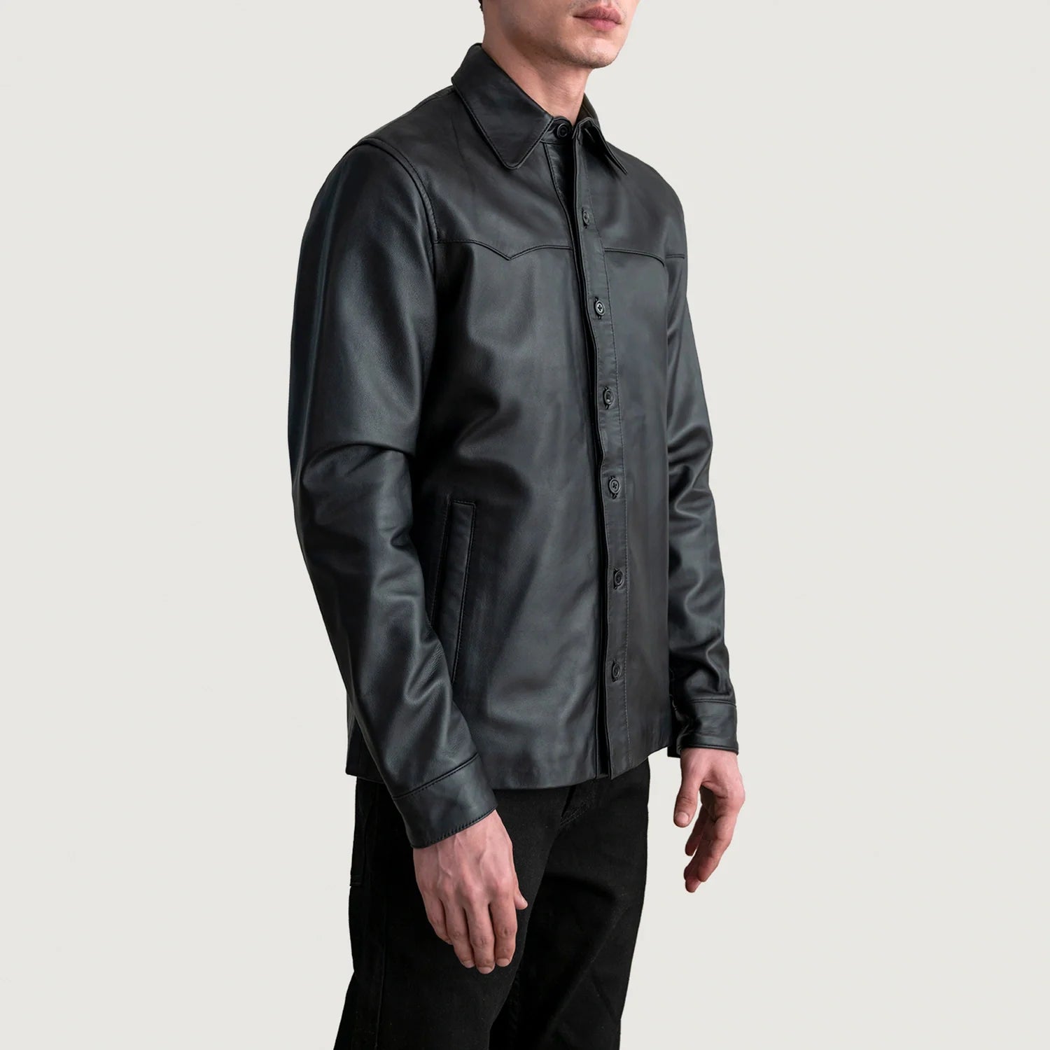 Sowachi Bronco Black Leather Shirt