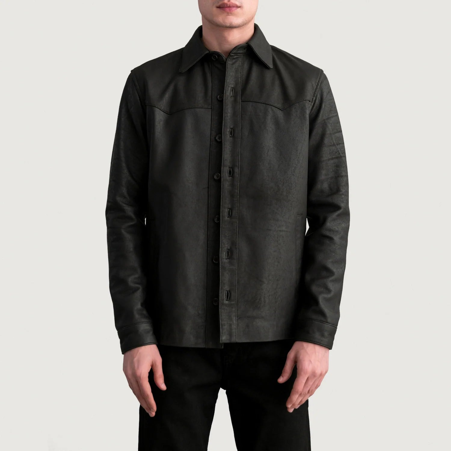 Sowachi Bronco Tumbled Brown Leather Shirt