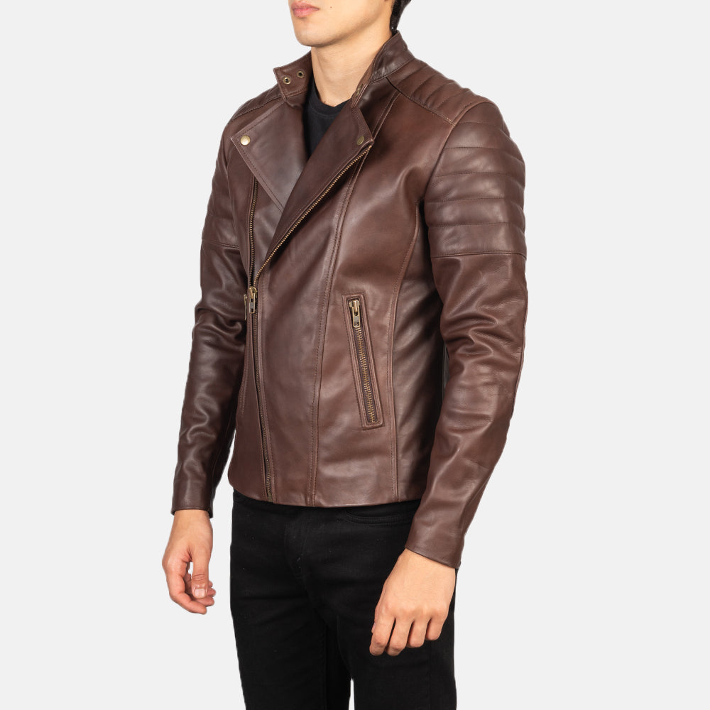 Sowachi Faisor Brown Leather Biker Jacket