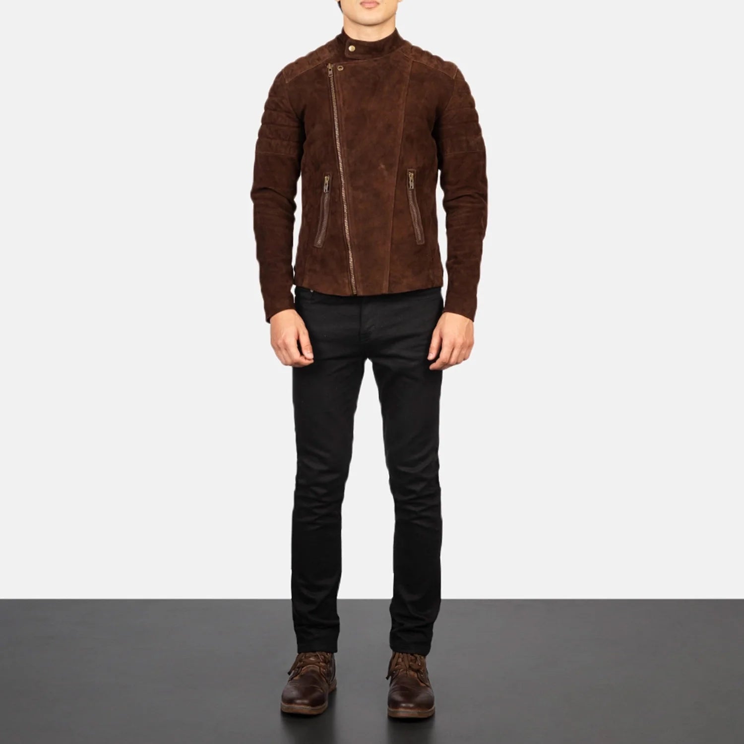 Sowachi Faisor Mocha Suede Biker Jacket