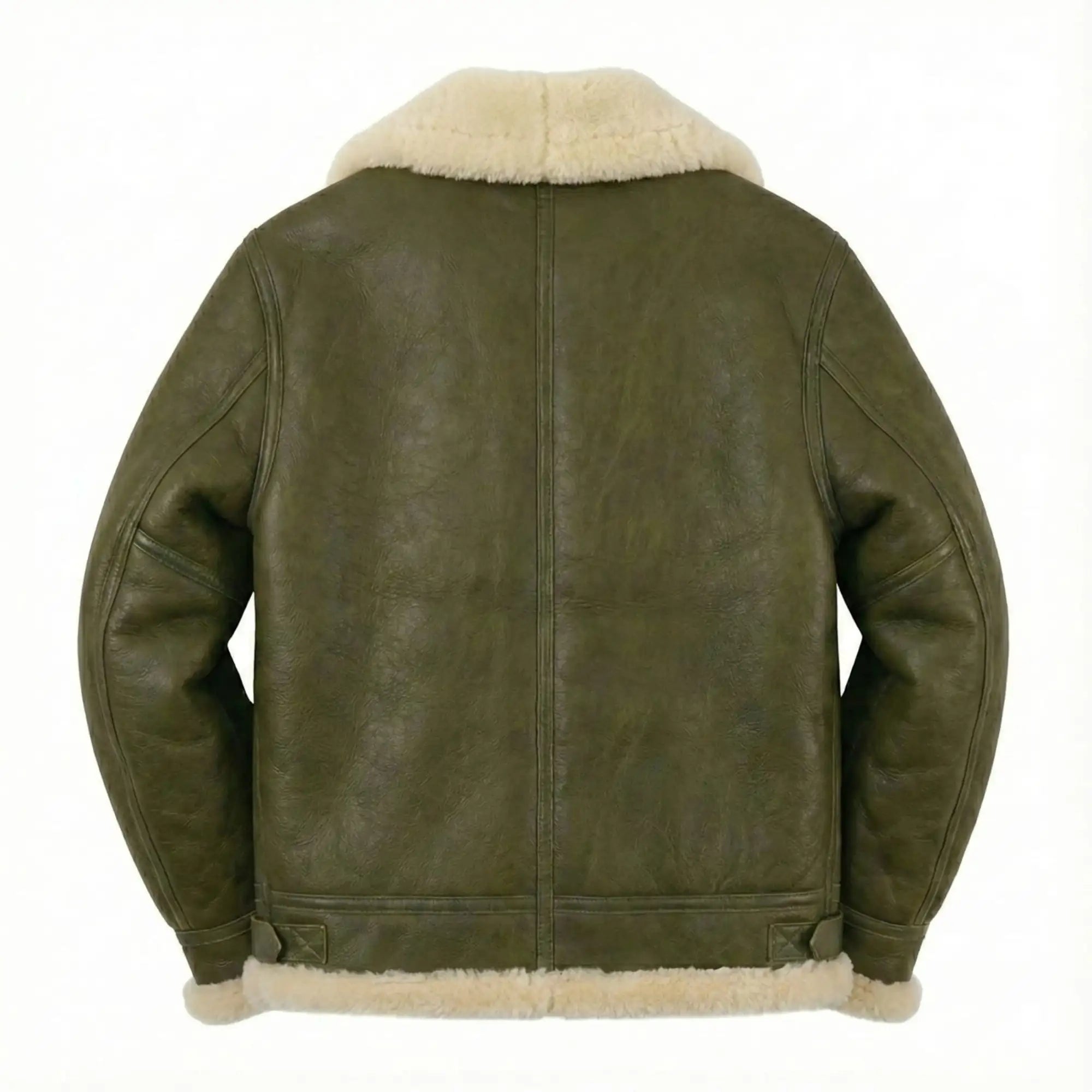 Sowachi Men's Green Aviator B3 Bomber Leather Jacket