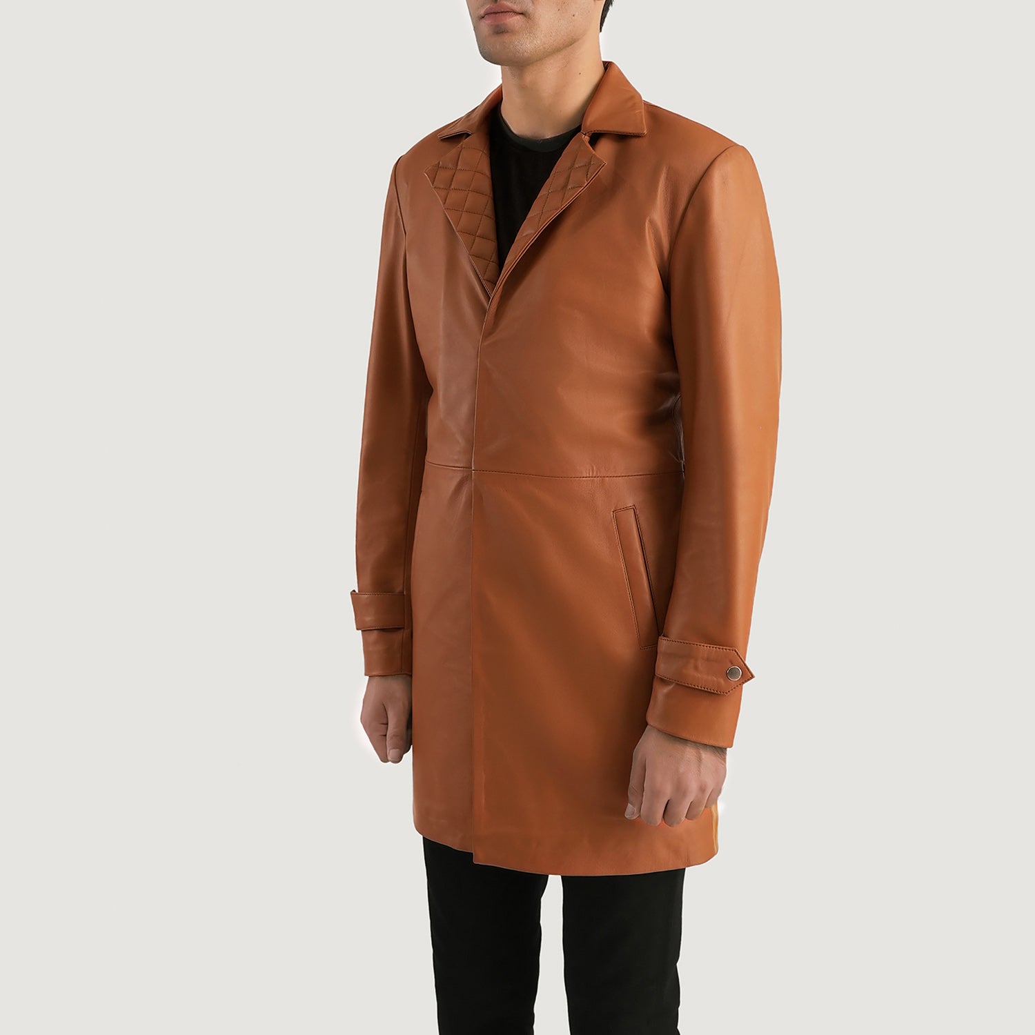 Sowachi Infinity Tan Brown Leather Coat