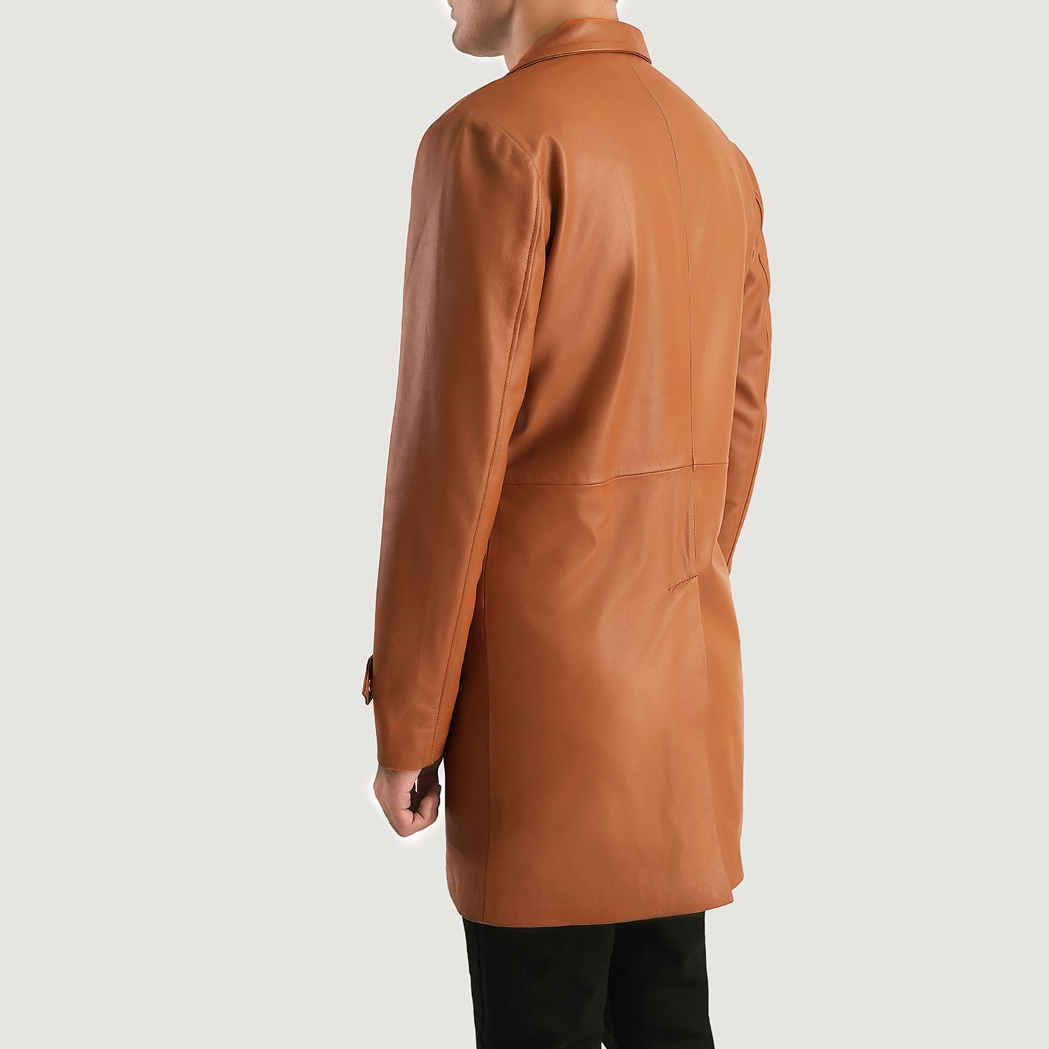 Sowachi Infinity Tan Brown Leather Coat