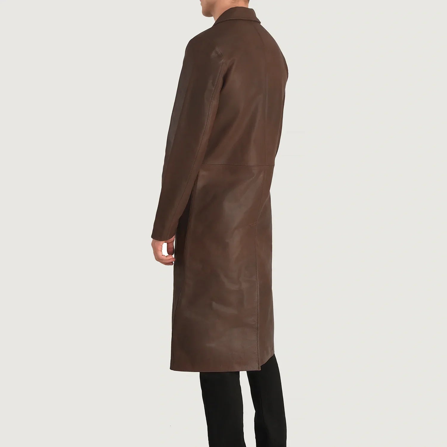 Sowachi Mateo Brown Leather Single Breasted Coat