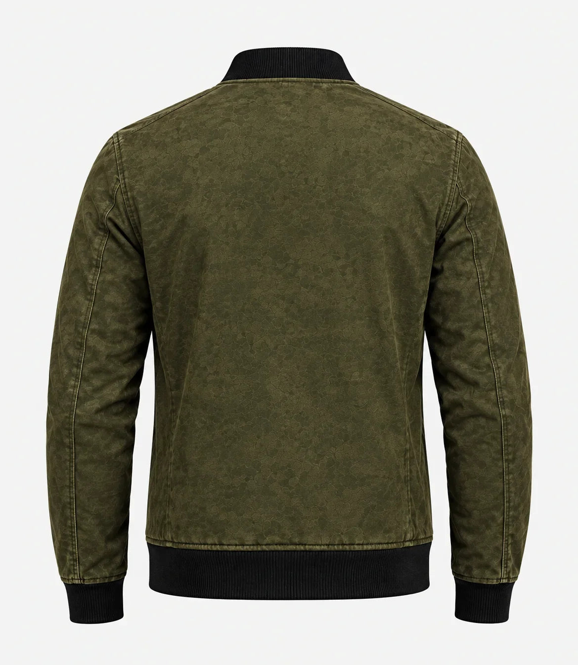 Sowachi Men's Olive Green Suede Leather Classic Bomber Jacket