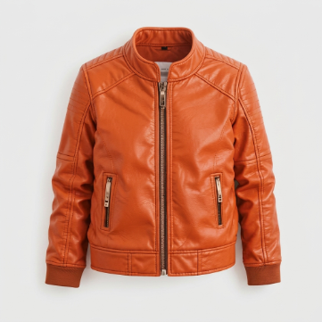 Sowachi Men's Orange Halloween Sheepskin Leather Jacket